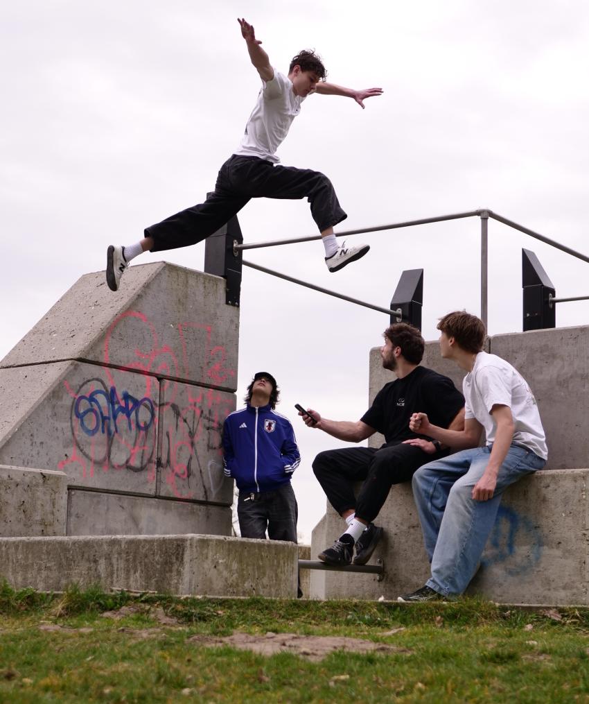 sporters van commit040 in het urban sport park