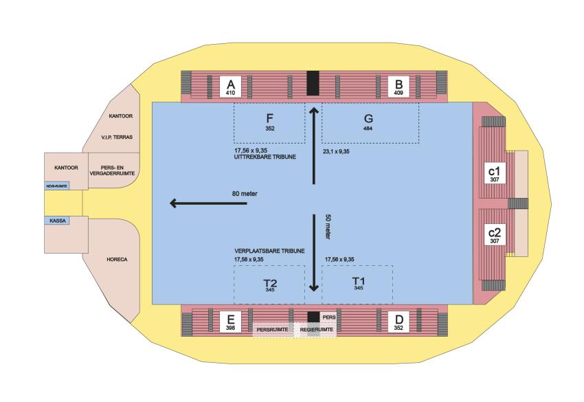 Plattegrond van Indoor-Sportcentrum Eindhoven