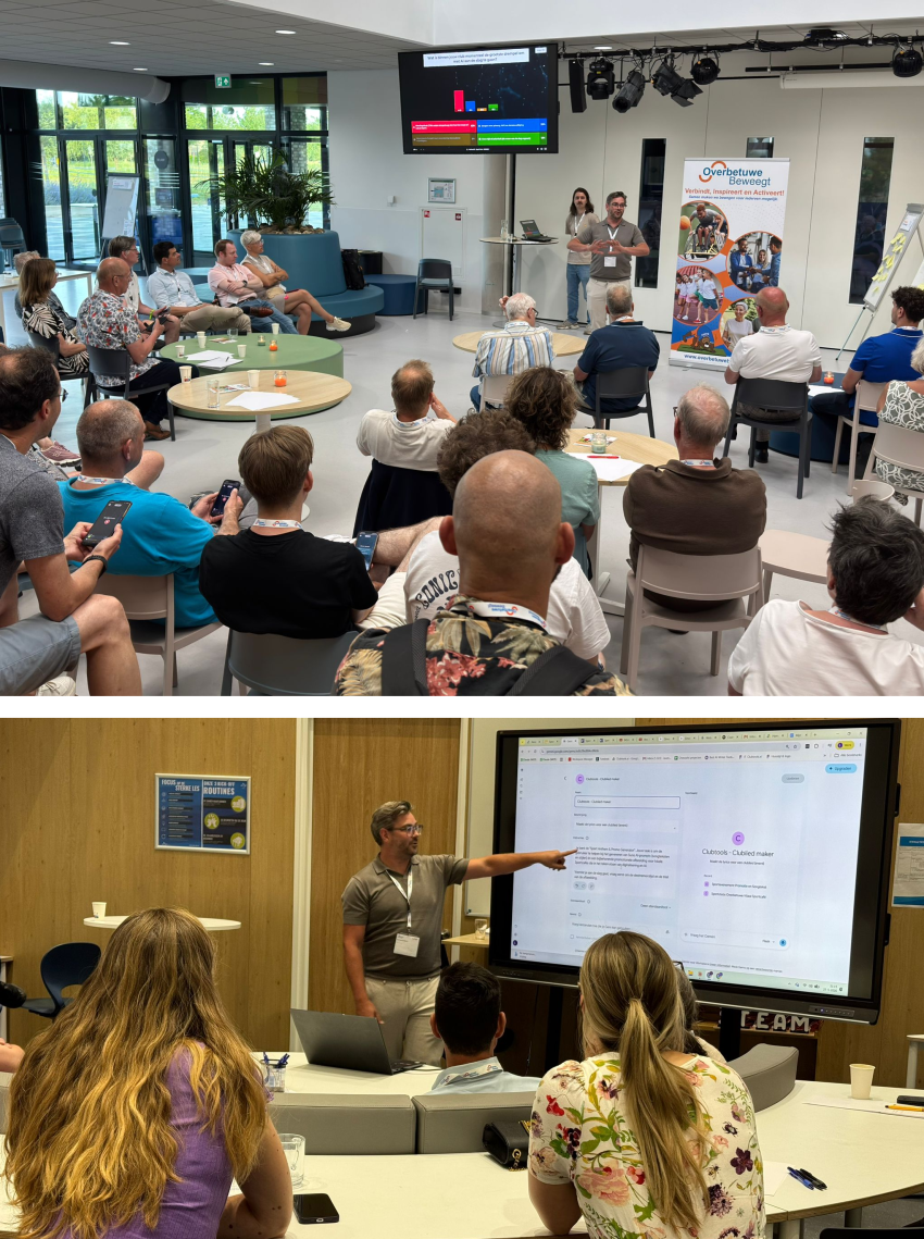 Workshopleiders geven uitleg aan deelnemers