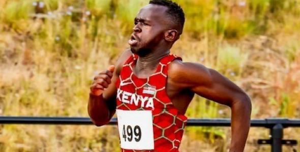 Saoke Odeny aan het sprinten