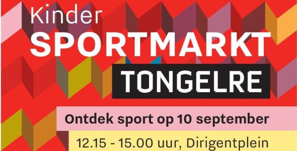 flyer van de kindersportmarkt op het dirigentplein in tongelre